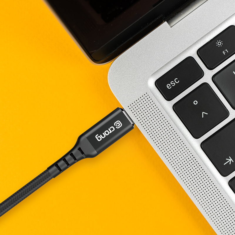 Crong Armor Link - Kabel 60W PD 3A USB-A do USB-C 25cm (czarny)