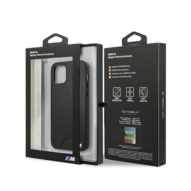 BMW Smooth PU Leather - Etui iPhone 12 mini (czarny)