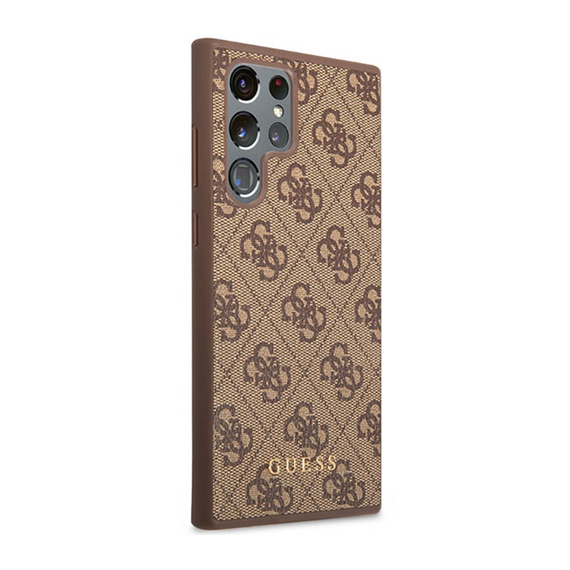 Guess 4G Metal Logo - Etui Samsung Galaxy S23 Ultra (brązowy)