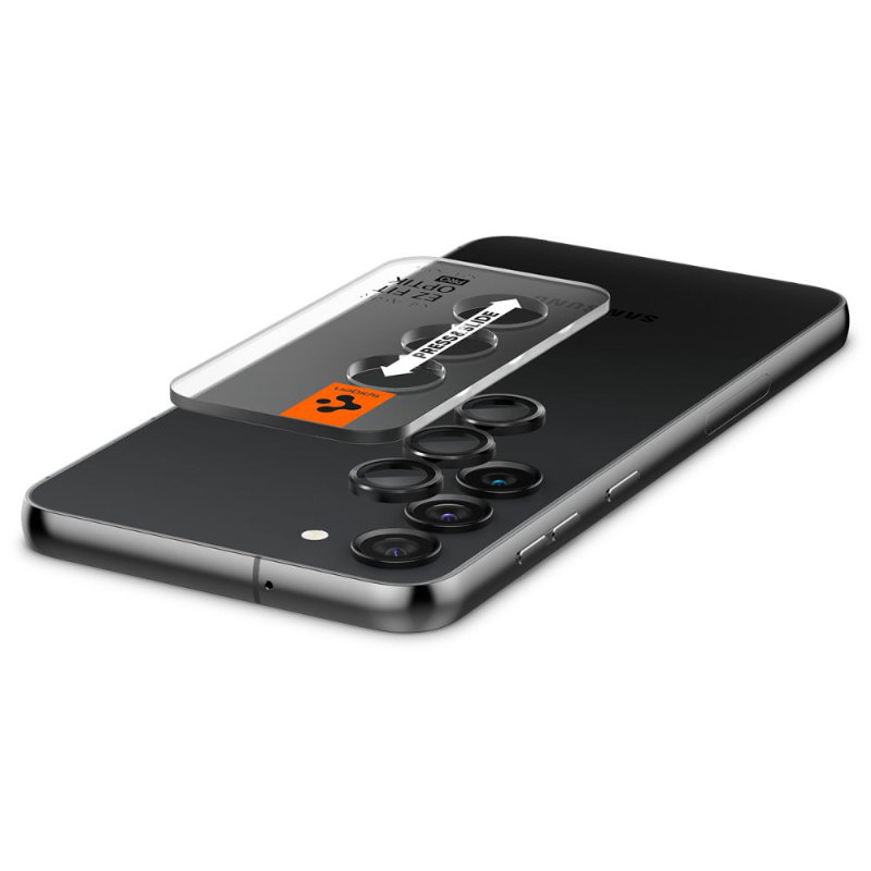 Spigen Optik Pro GLAS.TR EZ Fit Camera Protector 2-Pack - Szkło ochronne na obiektyw 2 szt. do Samsung Galaxy S23 / S23+ (Czarny)