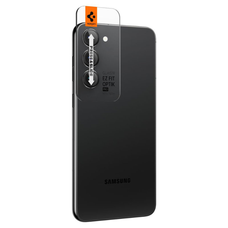Spigen Optik Pro GLAS.TR EZ Fit Camera Protector 2-Pack - Szkło ochronne na obiektyw 2 szt. do Samsung Galaxy S23 / S23+ (Czarny)