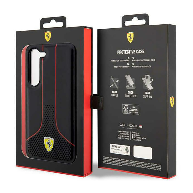 Ferrari Perforated 296P Collection - Etui Samsung Galaxy S23 (czarny)