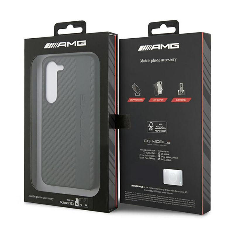 AMG Carbon Stripe & Embossed - Etui Samsung Galaxy S23 (czarny)