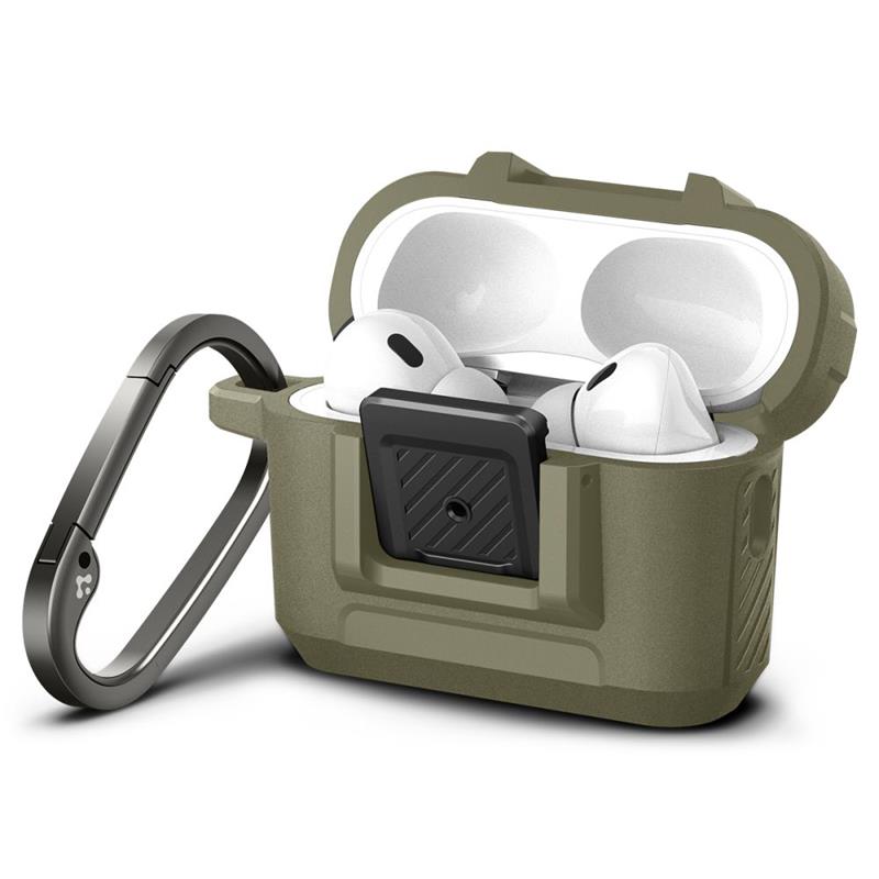 Spigen Lock Fit - Pancerne etui do Apple AirPods Pro 1 / 2 (Vintage Khaki)
