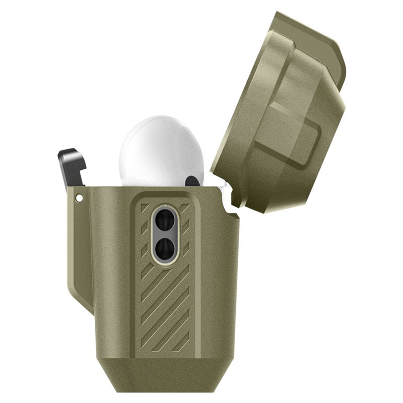Spigen Lock Fit - Pancerne etui do Apple AirPods Pro 1 / 2 (Vintage Khaki)