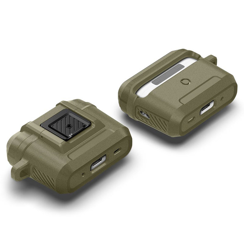 Spigen Lock Fit - Pancerne etui do Apple AirPods Pro 1 / 2 (Vintage Khaki)