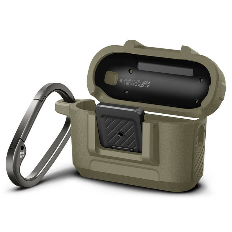 Spigen Lock Fit - Pancerne etui do Apple AirPods Pro 1 / 2 (Vintage Khaki)