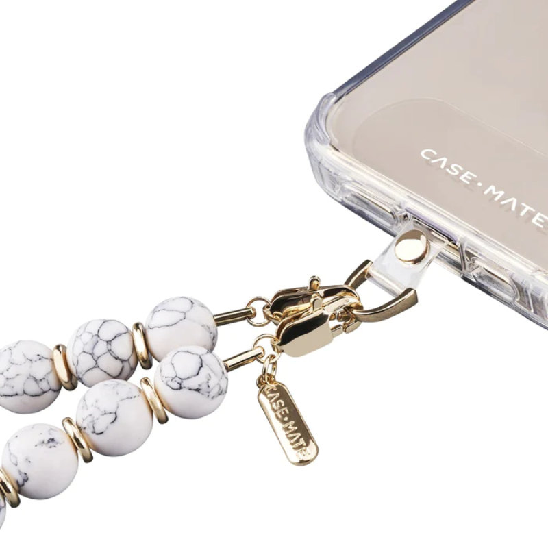 Case-Mate Beaded Phone Wristlet - Uniwersalna smyczka do telefonu (White Marble)