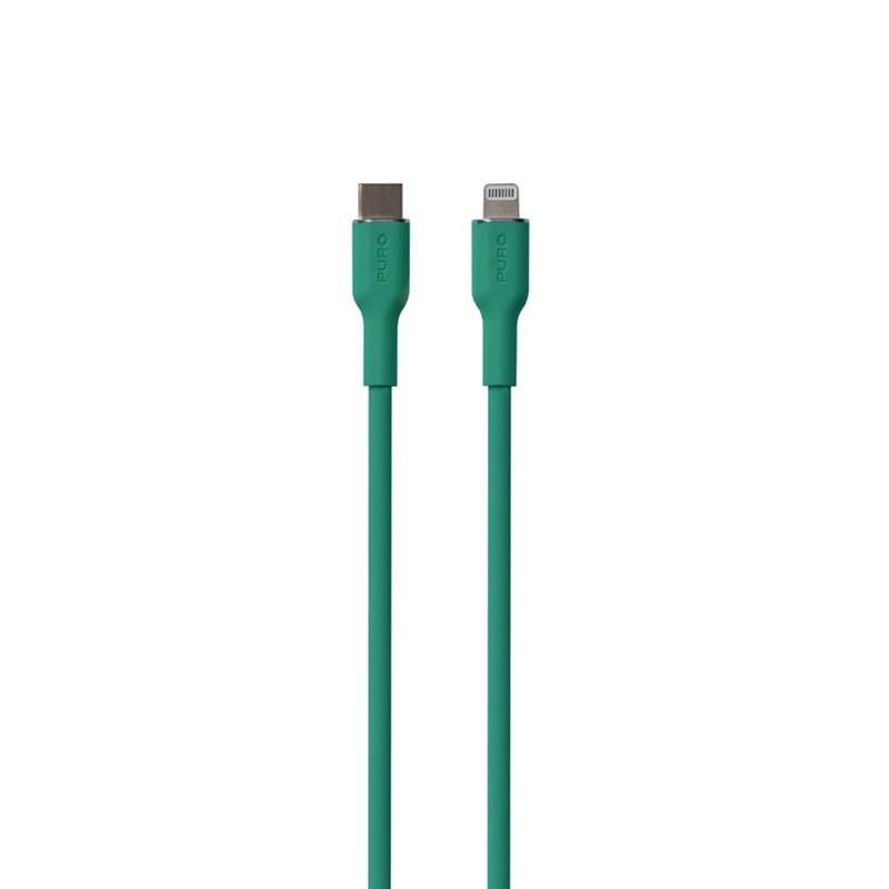 PURO ICON Soft Cable – Kabel USB-C do Lightning certyfikat MFi 1.5 m (Jade)