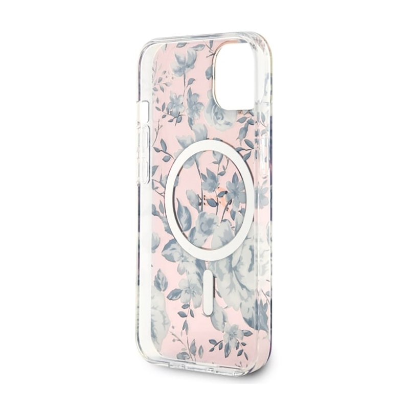 Guess Flower MagSafe - Etui iPhone 14 Plus (Różowy)