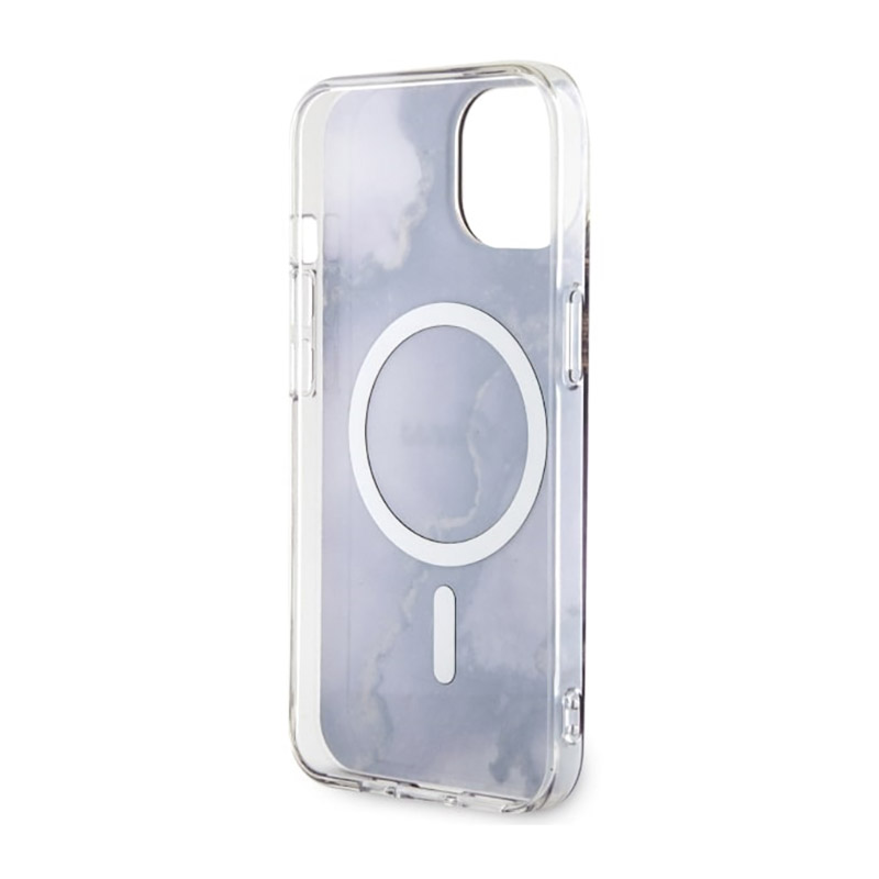 Guess Golden Marble MagSafe - Etui iPhone 14 (Purpurowy)