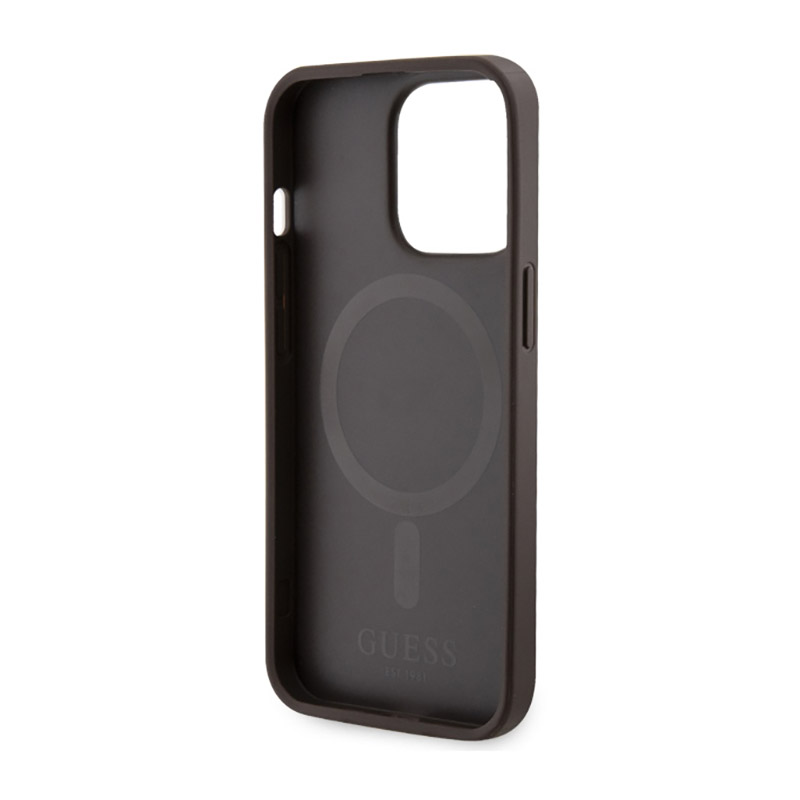 Guess 4G Printed Stripes MagSafe - Etui iPhone 13 Pro Max (Brązowy)