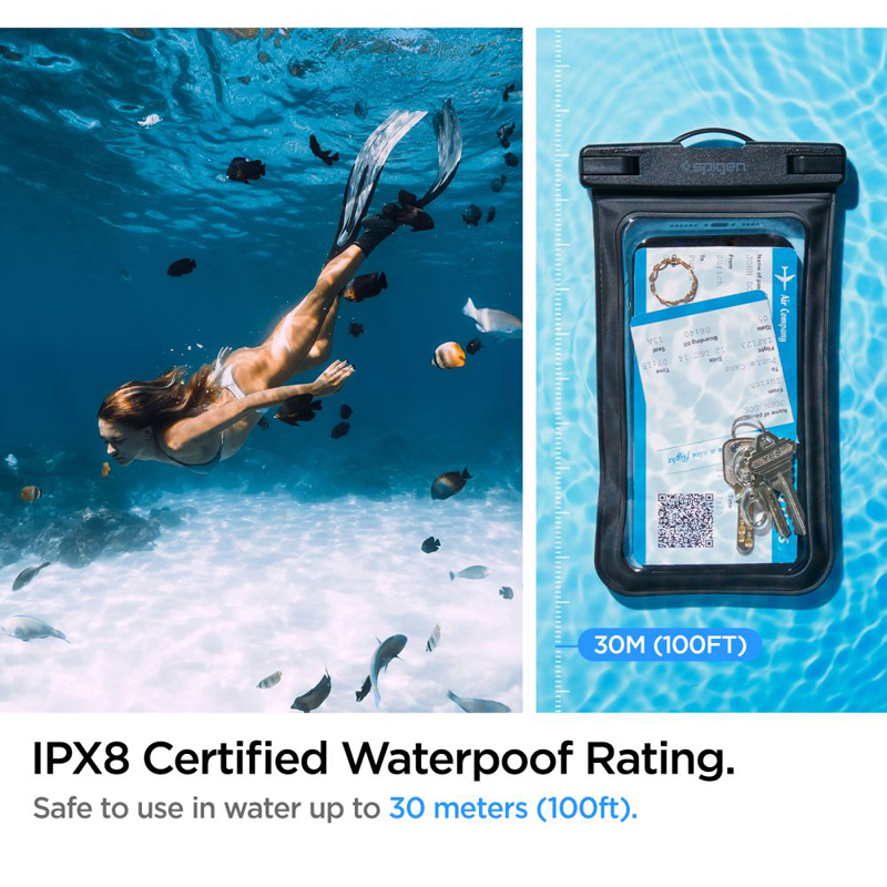 Spigen A601 Universal Waterproof Case - Etui do smartfonów do 6.9" (Czarny)