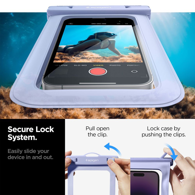 Spigen A601 Universal Waterproof Case - Etui do smartfonów do 6.9" (Błękitny)