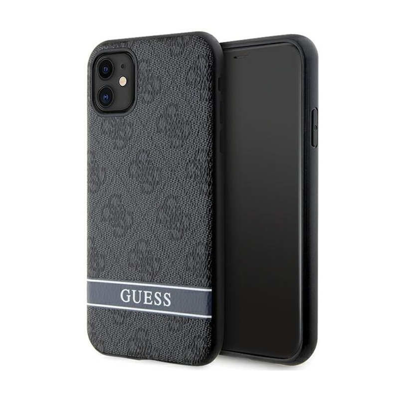 Guess 4G Printed Stripe - Etui iPhone 11 / iPhone XR (szary)