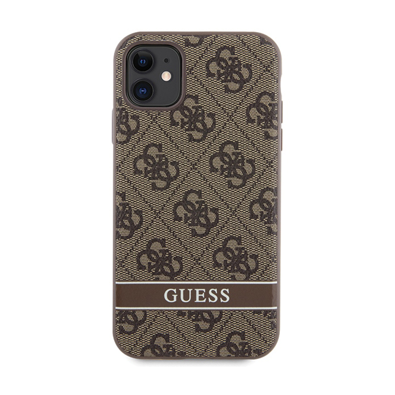 Guess 4G Printed Stripe - Etui iPhone 11 / iPhone XR (brązowy)