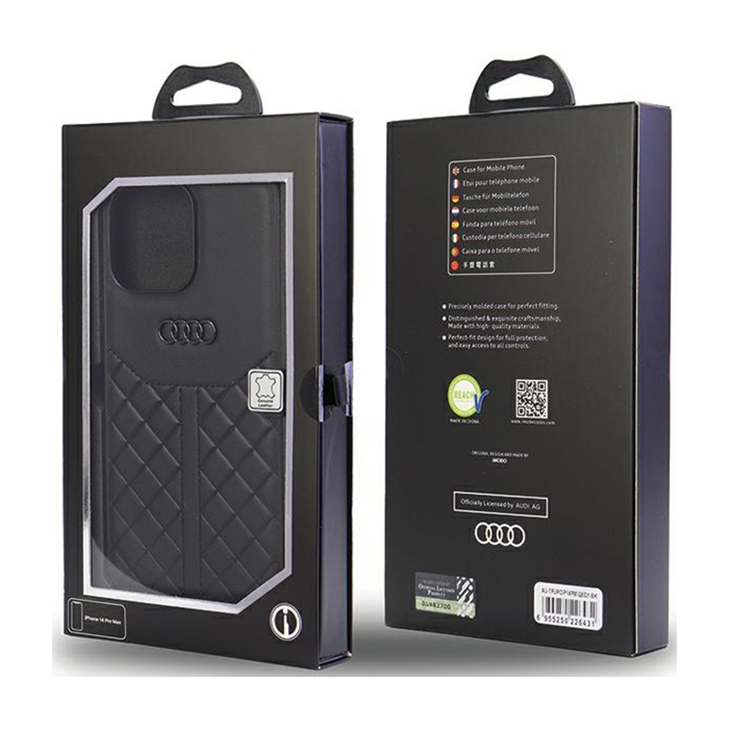 Audi Genuine Leather - Etui iPhone 14 Pro Max (Czarny)