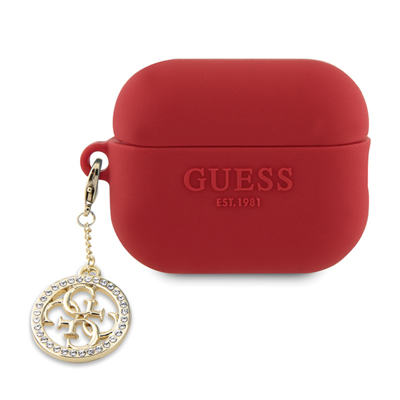 Guess 3D Rubber 4G Diamond Charm - Etui AirPods Pro 2 (Czerwony)