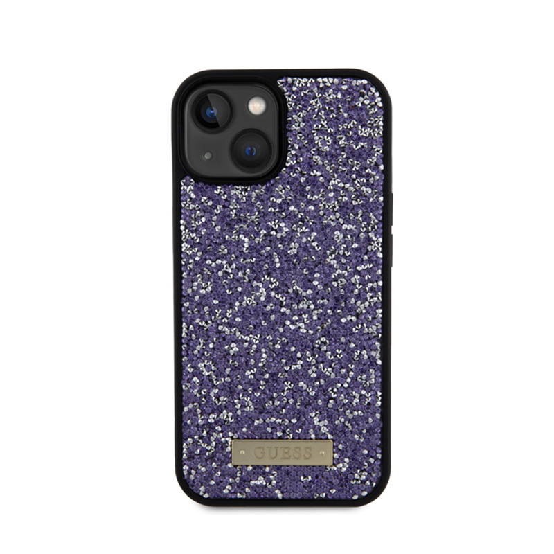 Guess Rhinestone Metal Logo - Etui iPhone 15 (różowy)