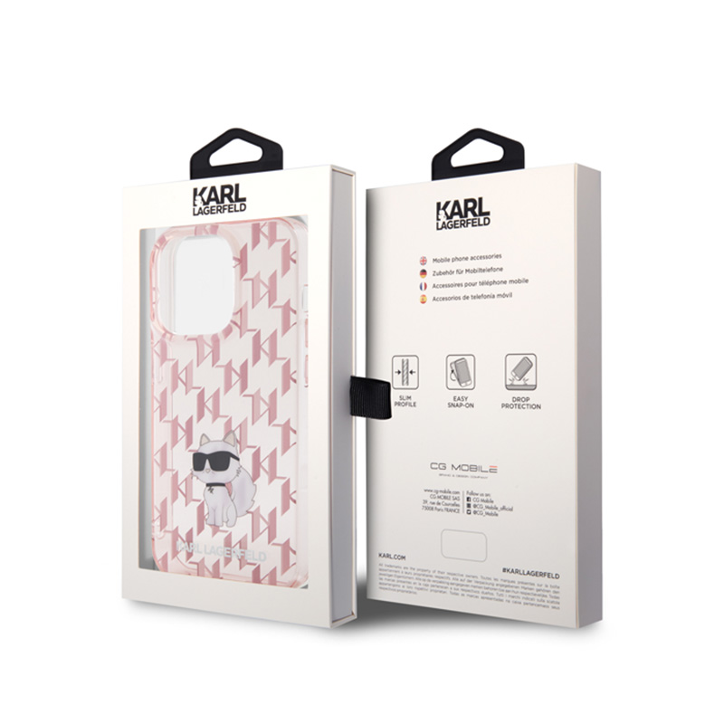 Karl Lagerfeld Monogram Choupette - Etui iPhone 15 Pro Max (różowy)