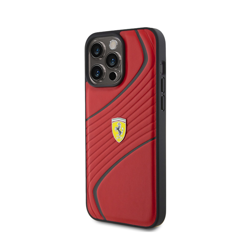 Ferrari Twist Metal Logo - Etui iPhone 15 Pro Max (czerwony)