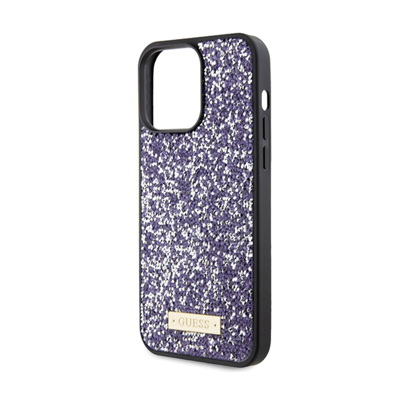 Guess Rhinestone Metal Logo - Etui iPhone 15 Pro (różowy)