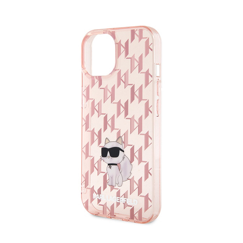 Karl Lagerfeld Monogram Choupette - Etui iPhone 15 (różowy)