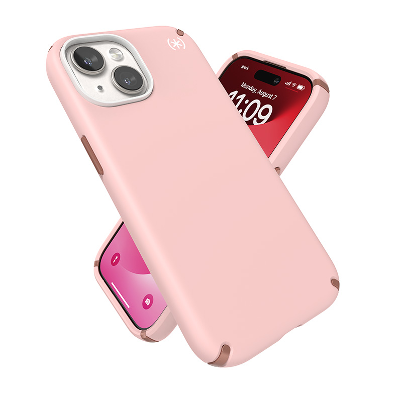 Speck Presidio2 Pro - Etui iPhone 16e / iPhone 15 / iPhone 14 / iPhone 13 (Dahlia Pink / Rose Copper / White)