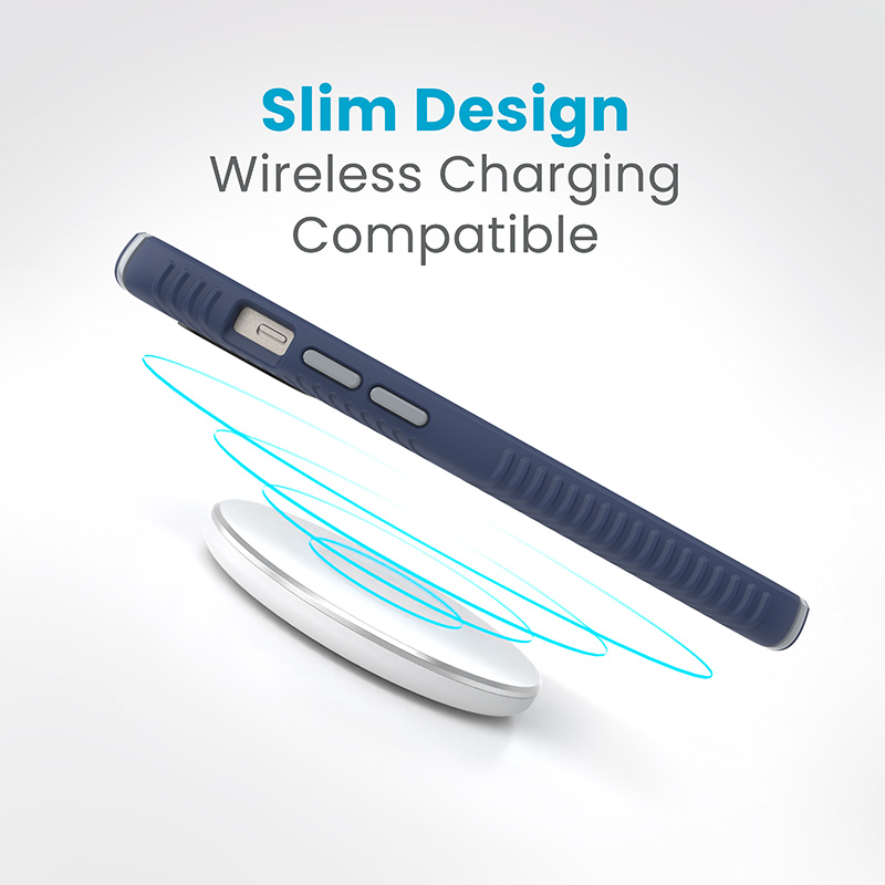 Speck Presidio2 Grip - Etui iPhone 16e / iPhone 15 / iPhone 14 / iPhone 13 (Coastal Blue / Dust Grey / White)