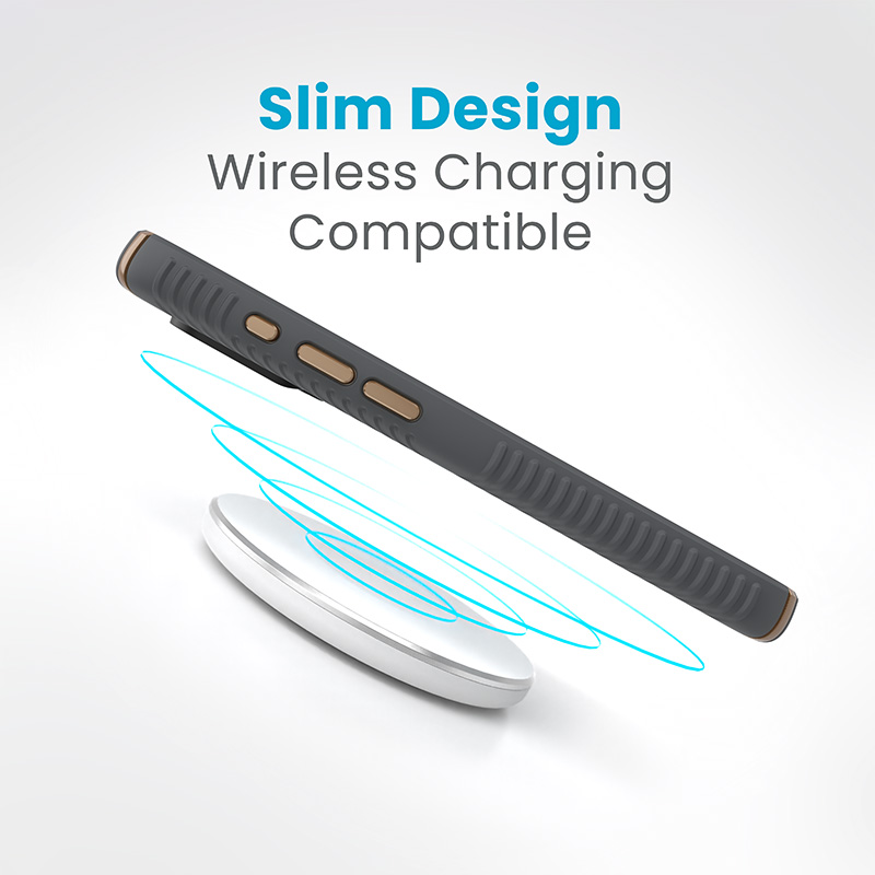 Speck Presidio2 Grip - Etui iPhone 15 Pro (Charcoal Grey / Cool Bronze / White)