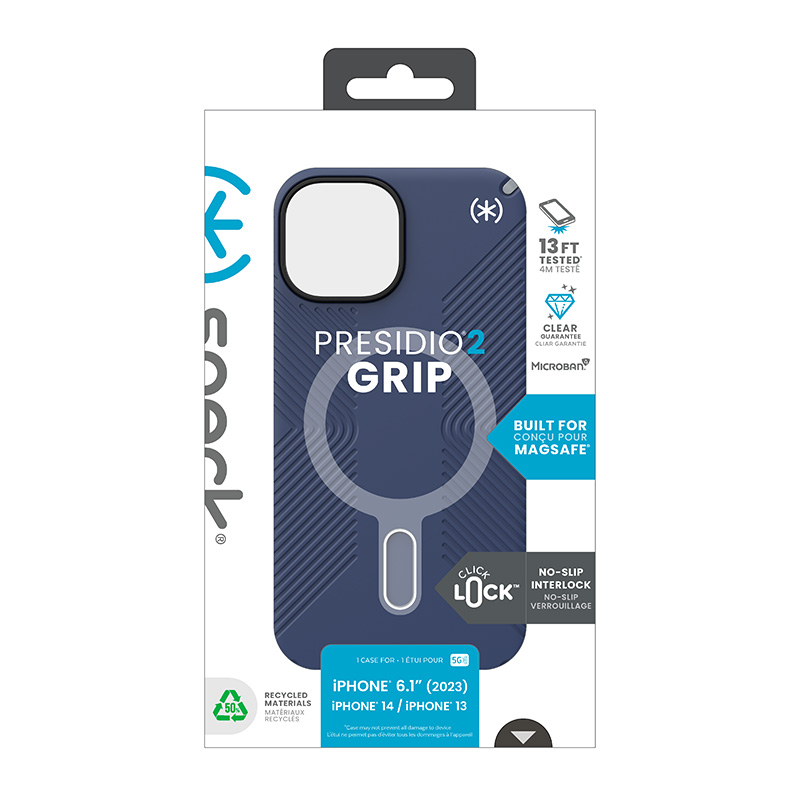 Speck Presidio2 Grip ClickLock & MagSafe - Etui iPhone 16e / iPhone 15 / iPhone 14 / iPhone 13 (Coastal Blue / Dust Grey / White)