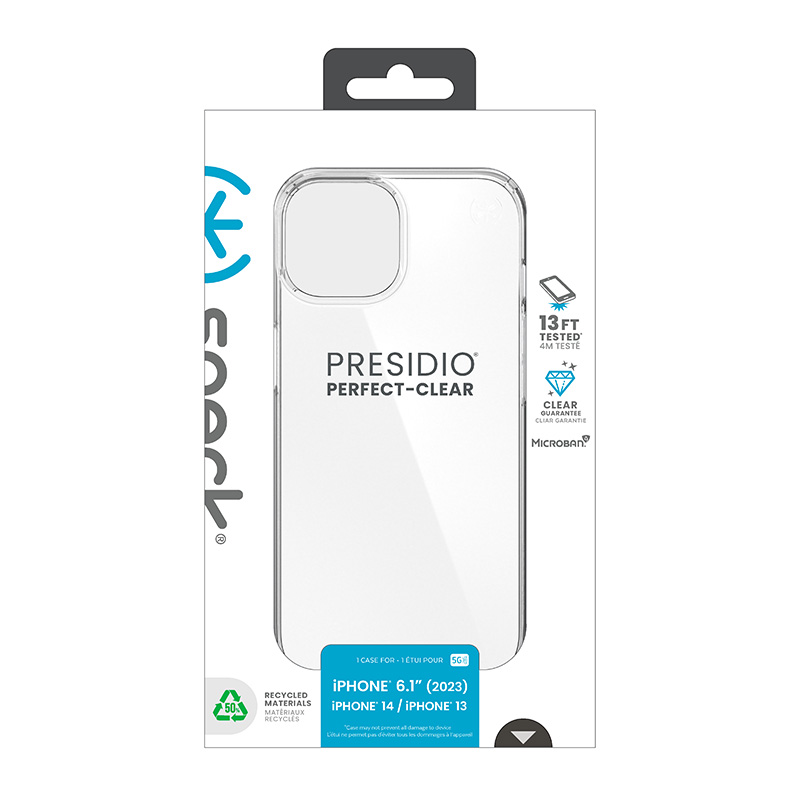 Speck Presidio Perfect-Clear - Etui iPhone 16e / iPhone 15 / iPhone 14 / iPhone 13 (Clear)