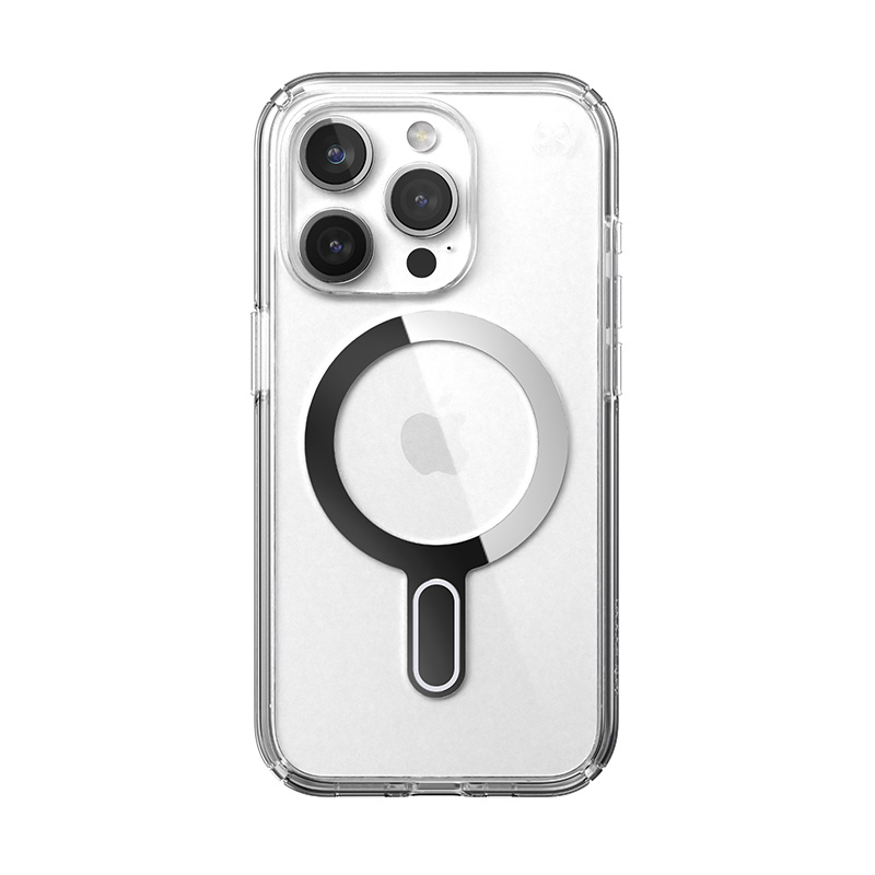 Speck Presidio Perfect-Clear ClickLock & MagSafe - Etui iPhone 15 Pro (Clear / Chrome Finish / Serene Silver)