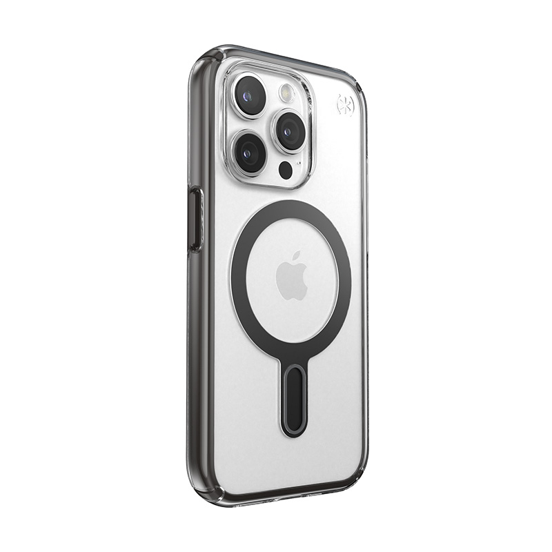 Speck Presidio Perfect-Clear ClickLock & MagSafe - Etui iPhone 15 Pro (Clear / Frosted Black / Slate Grey)