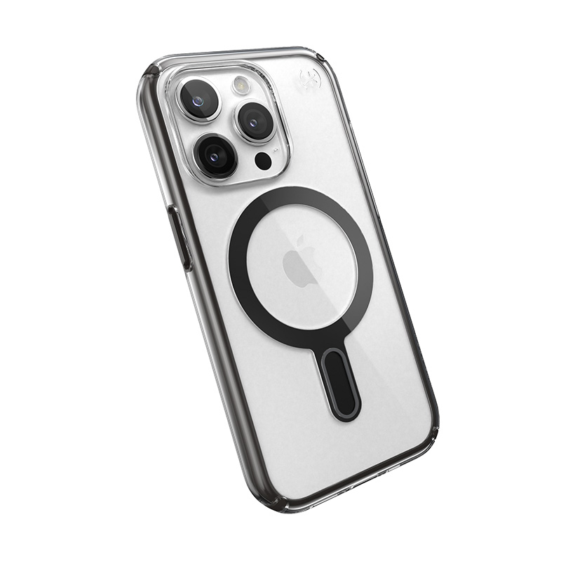 Speck Presidio Perfect-Clear ClickLock & MagSafe - Etui iPhone 15 Pro (Clear / Frosted Black / Slate Grey)