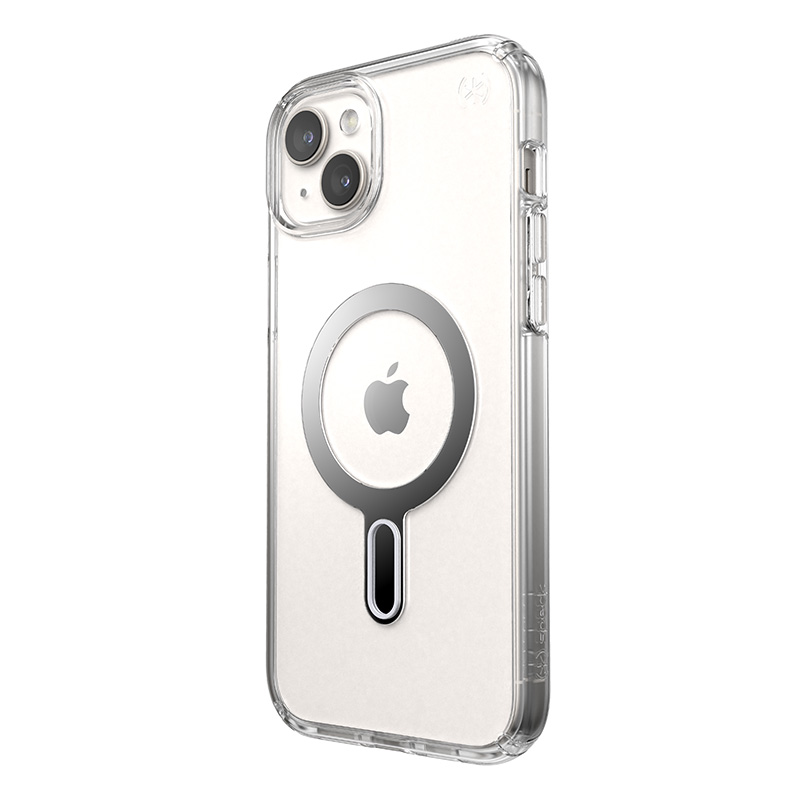 Speck Presidio Perfect-Clear ClickLock & MagSafe - Etui iPhone 15 Plus / iPhone 14 Plus (Clear / Chrome Finish / Serene Silver)