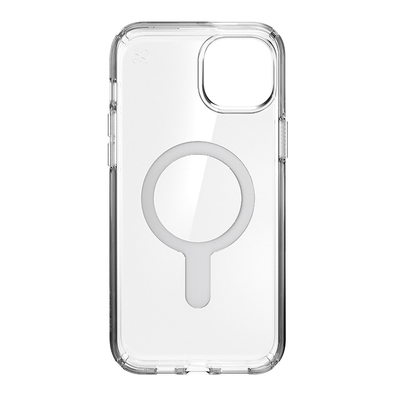 Speck Presidio Perfect-Clear ClickLock & MagSafe - Etui iPhone 15 Plus / iPhone 14 Plus (Clear / Chrome Finish / Serene Silver)