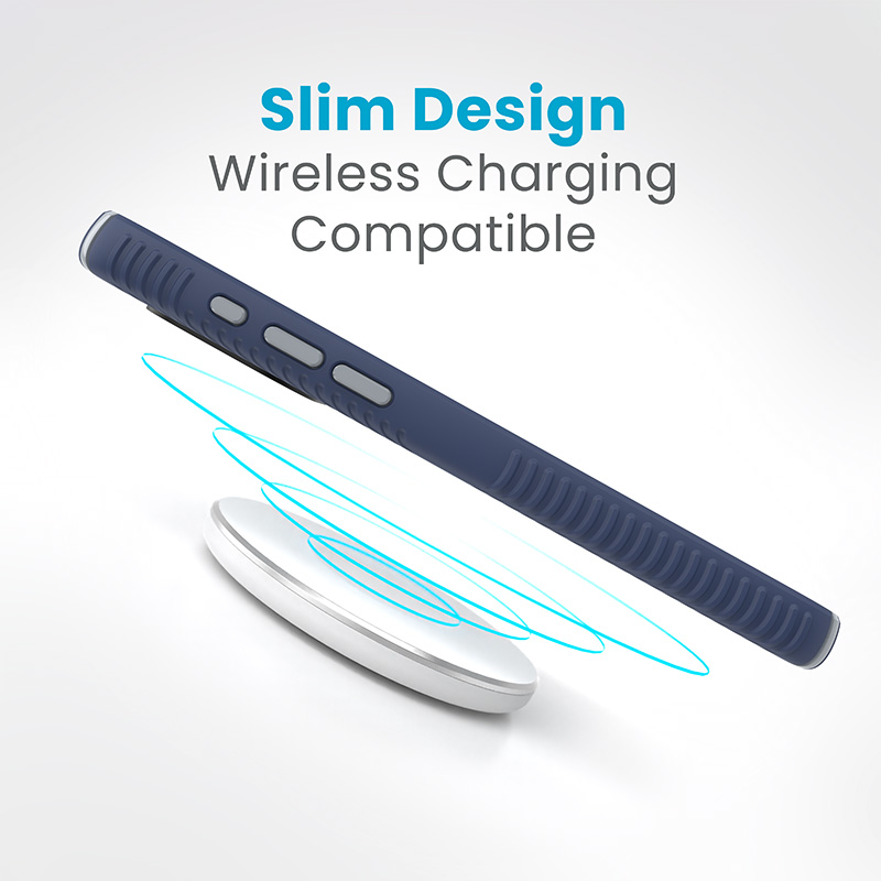 Speck Presidio2 Grip - Etui iPhone 15 Pro Max (Coastal Blue / Dust Grey / White)