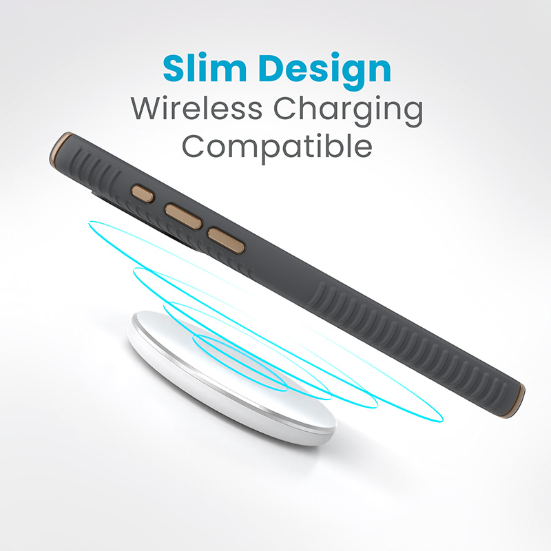 Speck Presidio2 Grip - Etui iPhone 15 Pro Max (Charcoal Grey / Cool Bronze / White)