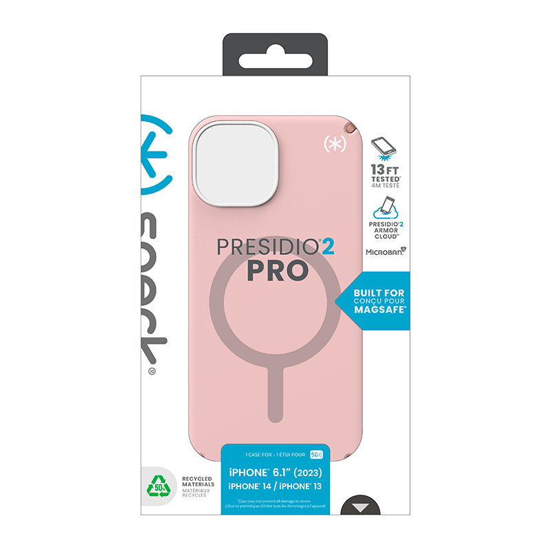 Speck Presidio2 Pro Magsafe - Etui iPhone 16e / iPhone 15 / iPhone 14 / iPhone 13 (Dahlia Pink / Rose Copper / White)