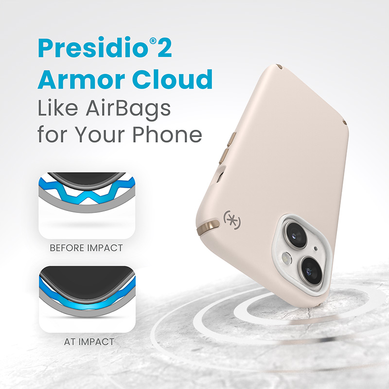 Speck Presidio2 Pro Magsafe - Etui iPhone 16e / iPhone 15 / iPhone 14 / iPhone 13 (Bleached Bone / Heirloom Gold / Hazel Brown)