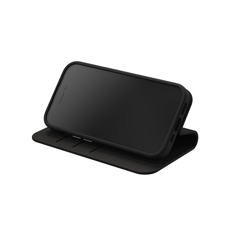 Moshi Overture MagSafe - Skórzane etui 3w1 z klapką iPhone 15 (Midnight Black)