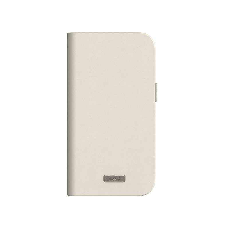 Moshi Overture MagSafe - Skórzane etui 3w1 z klapką iPhone 15 (Eggnog White)