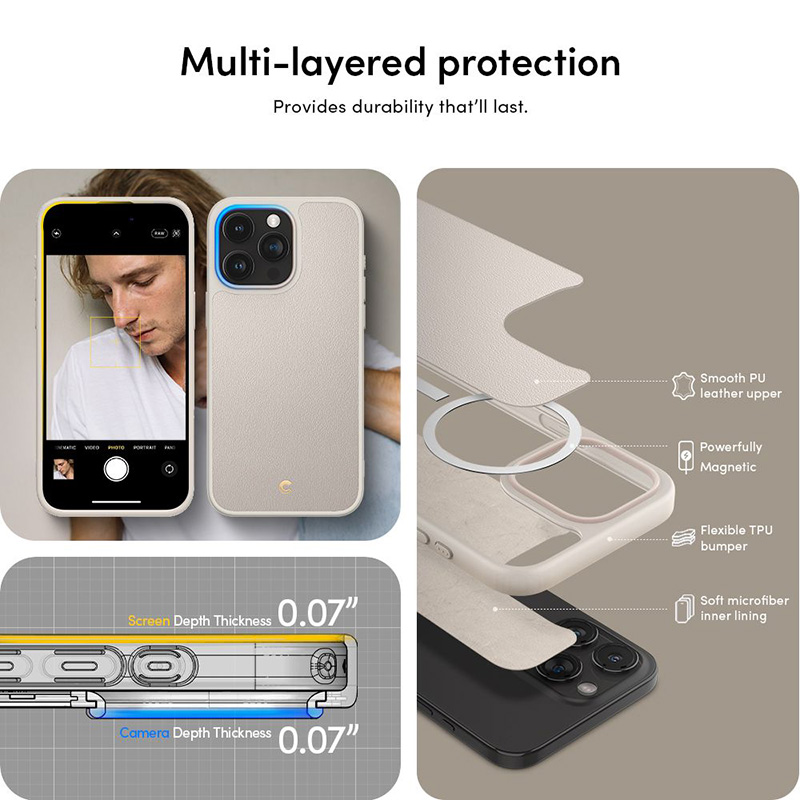Spigen Cyrill Kajuk Mag MagSafe - Etui do iPhone 15 Pro (Cream)