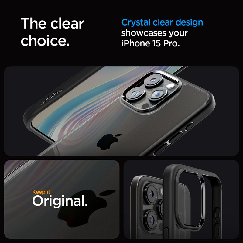 Spigen Ultra Hybrid - Etui do iPhone 15 Pro (Matte Black)