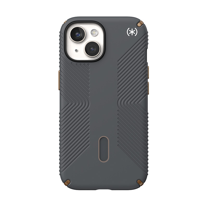 Speck Presidio2 Grip ClickLock & MagSafe - Etui iPhone 16e / iPhone 15 / iPhone 14 / iPhone 13 (Charcoal Grey / Cool Bronze)