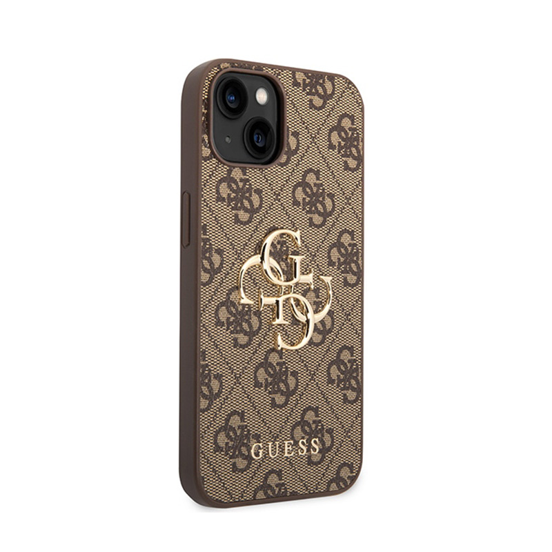 Guess 4G Big Metal Logo - Etui iPhone 15 Plus (brązowy)