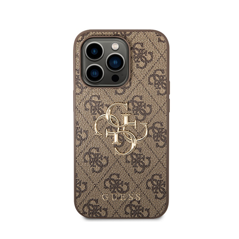 Guess 4G Big Metal Logo - Etui iPhone 15 Pro Max (brązowy)