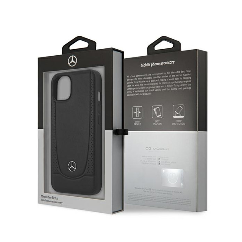 Mercedes Leather Urban Line - Etui iPhone 15 (czarny)