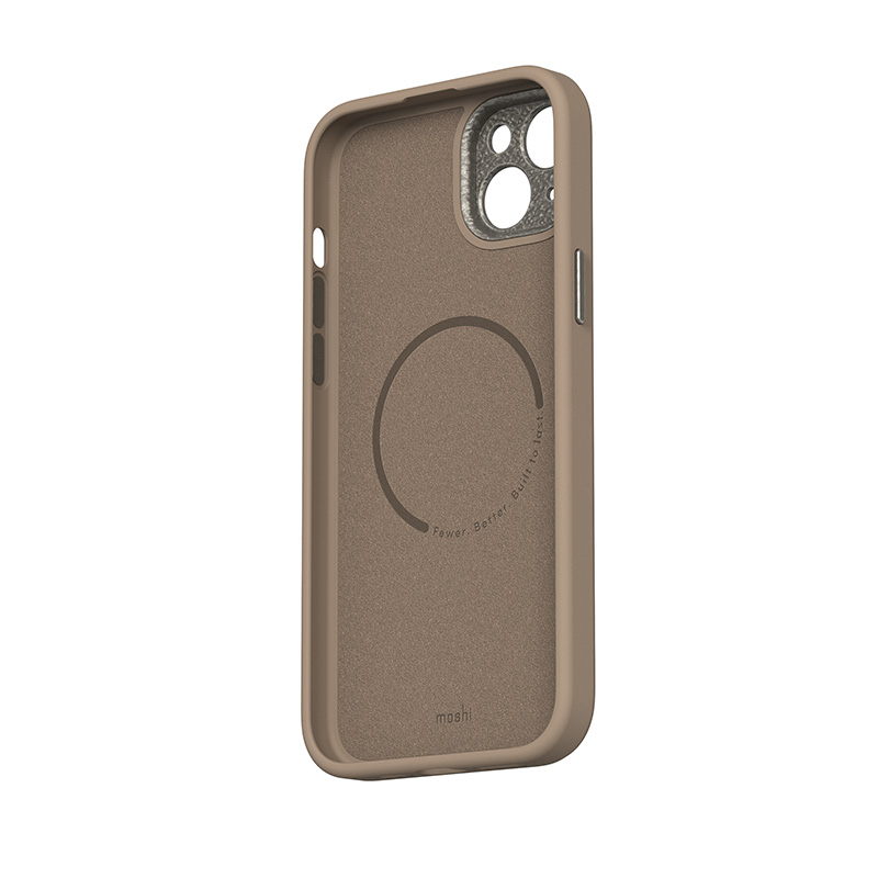 Moshi Napa MagSafe - Skórzane etui iPhone 15 Plus (Woodsmoke Brown)